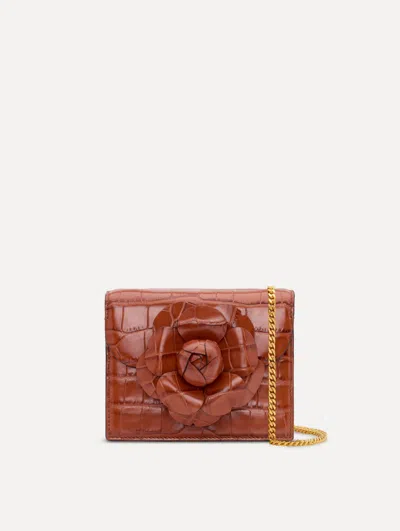 Oscar De La Renta Embossed Mini Tro Bag In Brown