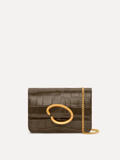 Oscar De La Renta Embossed O Pochette In Green
