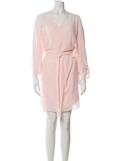 Pre-owned Oscar De La Renta Embroidered Accent Dress Set In Neutral