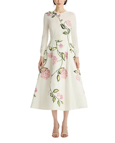 Oscar De La Renta Embroidered Cardigan In White