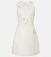 Oscar De La Renta Embroidered Cotton-blend Tweed Minidress In White