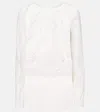 Oscar De La Renta Embroidered Cotton Blouse In White