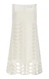 Oscar De La Renta Embroidered Cutout Tweed Mini Dress In Ivory