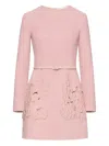 Oscar De La Renta Cherry Blossom Cutout Tweed Dress