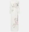 Oscar De La Renta Embroidered Sequined Jersey Gown In White