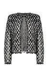 Oscar De La Renta Embroidered Tulle Jacket In Black,white