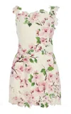 Oscar De La Renta Embroidered Tweed Mini Dress In Ivory