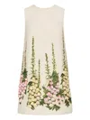 Oscar De La Renta Foxglove Embroidered Tweed Shift Dress In Multi