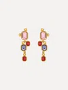 Oscar De La Renta Emerald-cut Scramble Clip-on Earrings In Gold