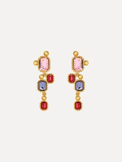 OSCAR DE LA RENTA EMERALD-CUT SCRAMBLE CLIP-ON EARRINGS