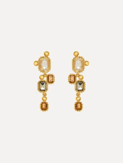 Oscar De La Renta Emerald-cut Scramble Clip-on Earrings In Gold