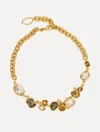 Oscar De La Renta Crystal-embellished Chain Necklace In Gold