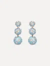 Oscar De La Renta Enamel Cabochon Drop Clip-on Earrings In Blue
