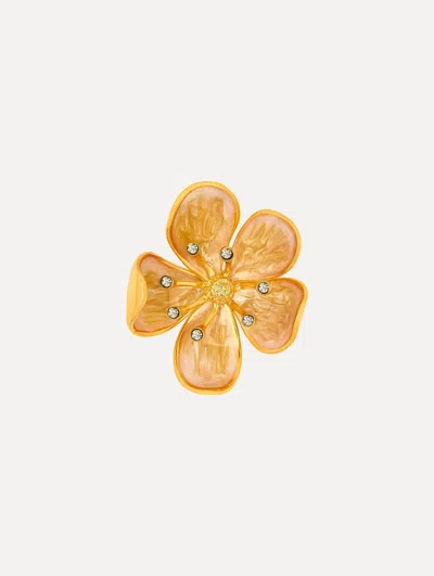Oscar De La Renta Enamel Cherry Blossom Brooch