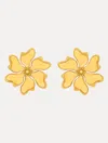 Oscar De La Renta Enamel Cherry Blossom Clip-on Earrings In Gold