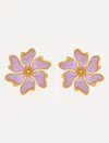 Oscar De La Renta Enamel Cherry Blossom Clip-on Earrings