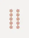 Oscar De La Renta Enamel Cherry Blossom Drop Earrings