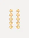 Oscar De La Renta Enamel Cherry Blossom Drop Earrings