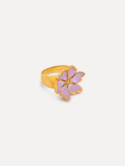 Oscar De La Renta Enamel Cherry Blossom Ring