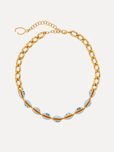 Oscar De La Renta Enamel Cowrie Shell Necklace In Purple