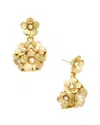 Oscar De La Renta Enamel Floral Earrings In Gold