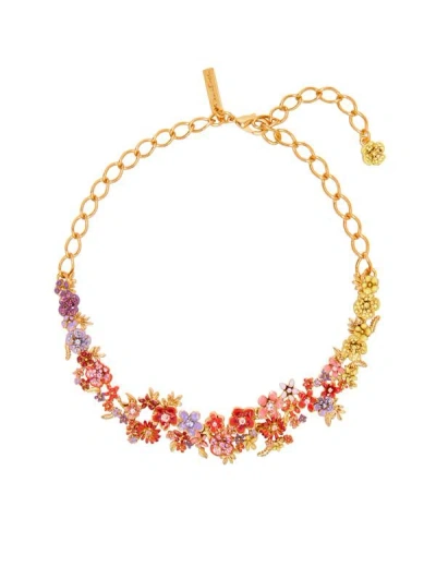 Oscar De La Renta Enamel Flower Garden Necklace In Multi