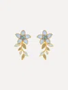 Oscar De La Renta Enamel Jasmine Vine Earrings In Gold