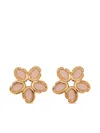 Oscar De La Renta Enamel O Flower Earrings In Gold