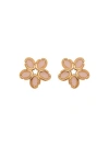 Oscar De La Renta Enamel O Flower Earrings In Rose