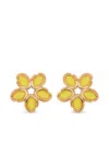 Oscar De La Renta Enamel O Flower Earrings In Yellow