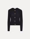 Oscar De La Renta English Rose Button Cardigan