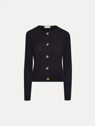 Oscar De La Renta English Rose Button Cardigan