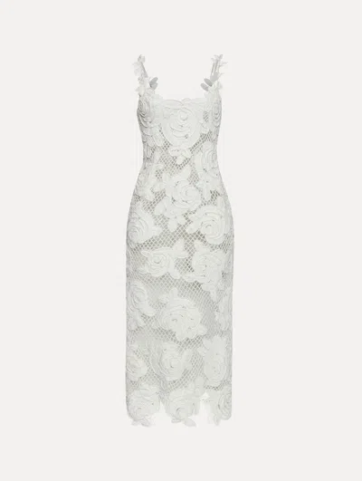 Oscar De La Renta English Rose Crochet Dress In White
