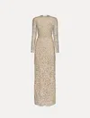 Oscar De La Renta English Rose Crystal Embroidered Gown
