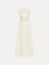 Oscar De La Renta Rose-motif Cut-out Maxi Dress In Neutral