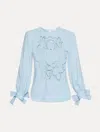 Oscar De La Renta English Rose Cutout Georgette Blouse