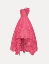 Oscar De La Renta English Rose Cutout Gown In Pink