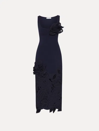 Oscar De La Renta English Rose Cutout Knit Dress