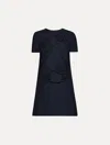 Oscar De La Renta English Rose Cutout Tweed Shift Dress In Black