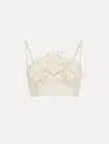 Oscar De La Renta Rose Cut-out Tweed Top