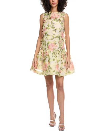 Oscar De La Renta English Rose Fil Coupe Silk-blend Mini Dress In Pink