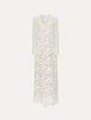 Oscar De La Renta English Rose Guipure Long Sleeve Gown In White