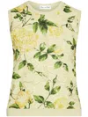 Oscar De La Renta English Rose Guipure Inset Tank In Yellow