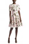 Oscar De La Renta English Roses Poplin Midi-dress In Pink In Multi