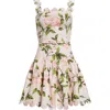 Oscar De La Renta English Rose Cotton Poplin Tiered Dress In Pink/blush