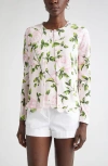 Oscar De La Renta English Rose Print Cardigan