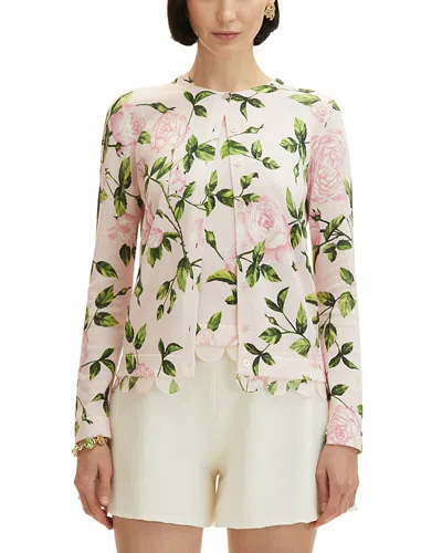 OSCAR DE LA RENTA OSCAR DE LA RENTA ENGLISH ROSE PRINT CARDIGAN