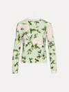 Oscar De La Renta English Rose Printed Cardigan