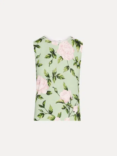 Oscar De La Renta English Rose Printed Tank