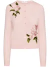 Oscar De La Renta English Rose Thread Cardigan In Pink